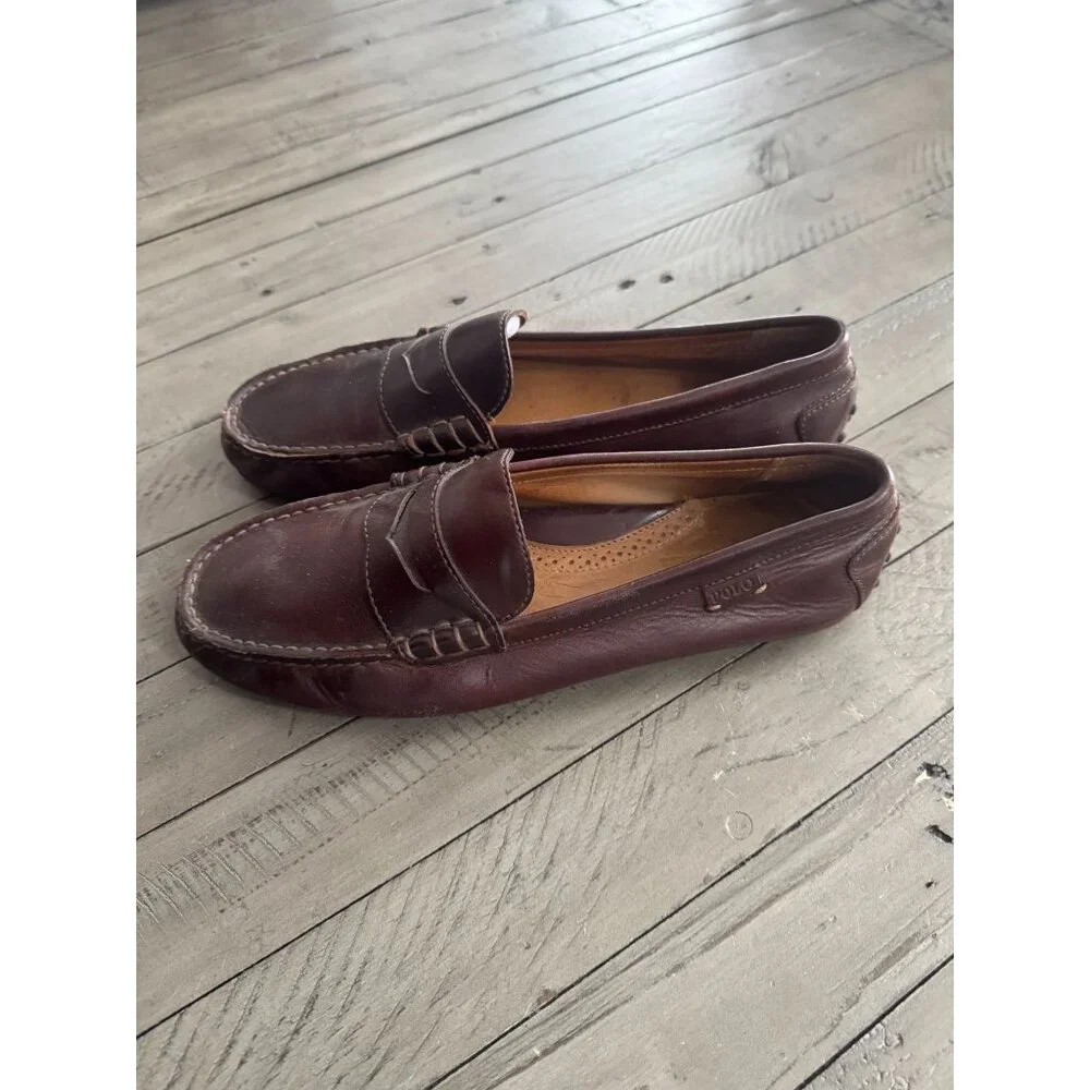Classic Men's Leather Penny Loafers in Brown